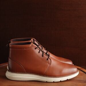 Cole Haan Boot Men SZ 11M Brown Grand+ Ultra Chukka Leather Ankle Comfort C39935